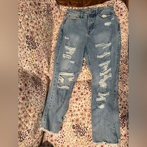 Vanilla Star Light Blue Distressed Boyfriend Jeans